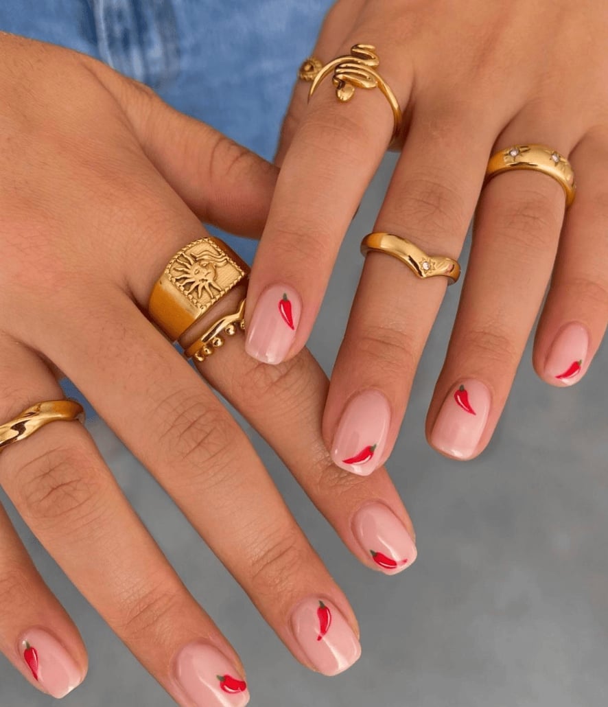 Short Oval Nude Chili Pepper Nails Short Oval Nude Chili Pepper Nails — Nails for Teens