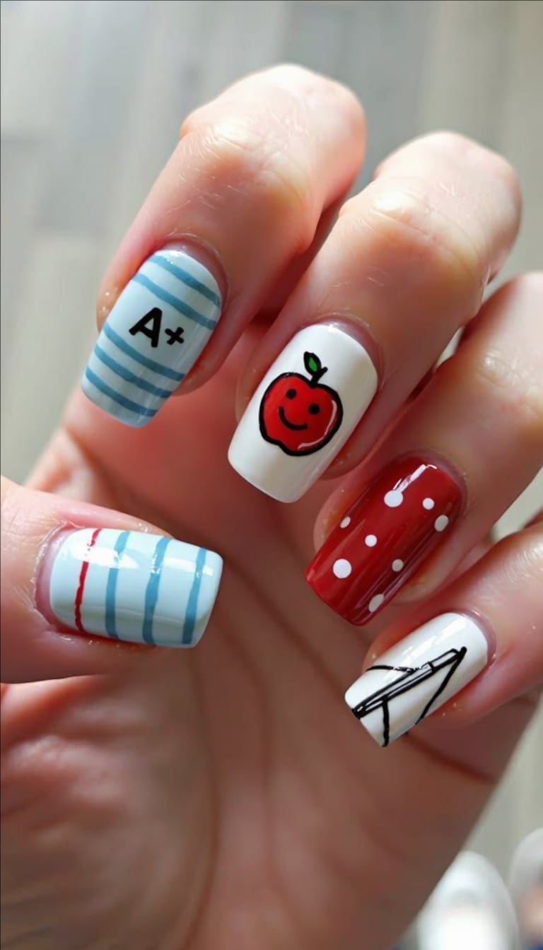 Short Square Back to School Nails Short Square Back to School Nails — Nails for Teens