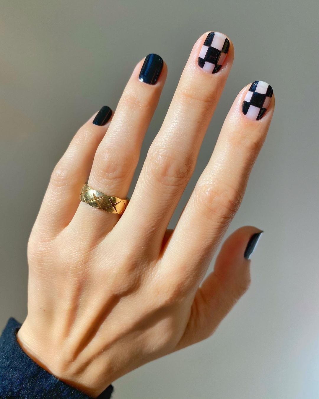 Short Square Black Checkerboard Short Square Black Checkerboard — Nails for Tweens