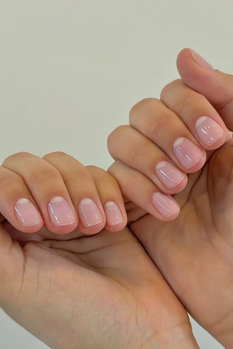 Sheer Natural Pink Short Natural Nails
