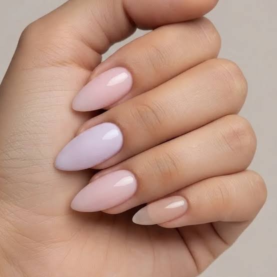 Subtle Pink Undertone Sheer Nude Short Almond Nails, Glossy Subtle Pink Undertone Sheer Nude Short Almond Nails, Glossy — Nurse Nails
