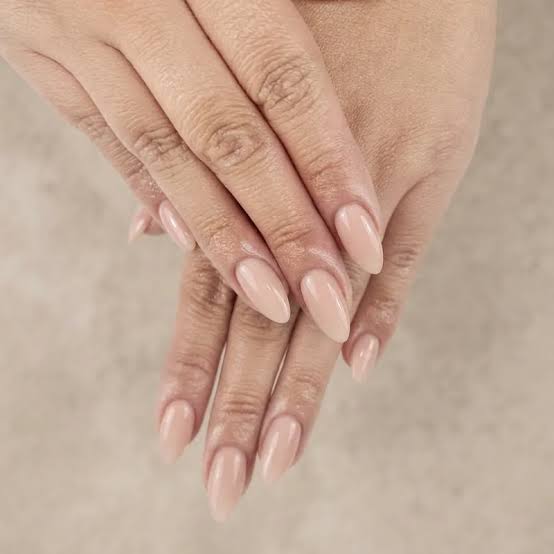 Subtle Sheer Nude Short Almond Nails Subtle Sheer Nude Short Almond Nails — Nurse Nails