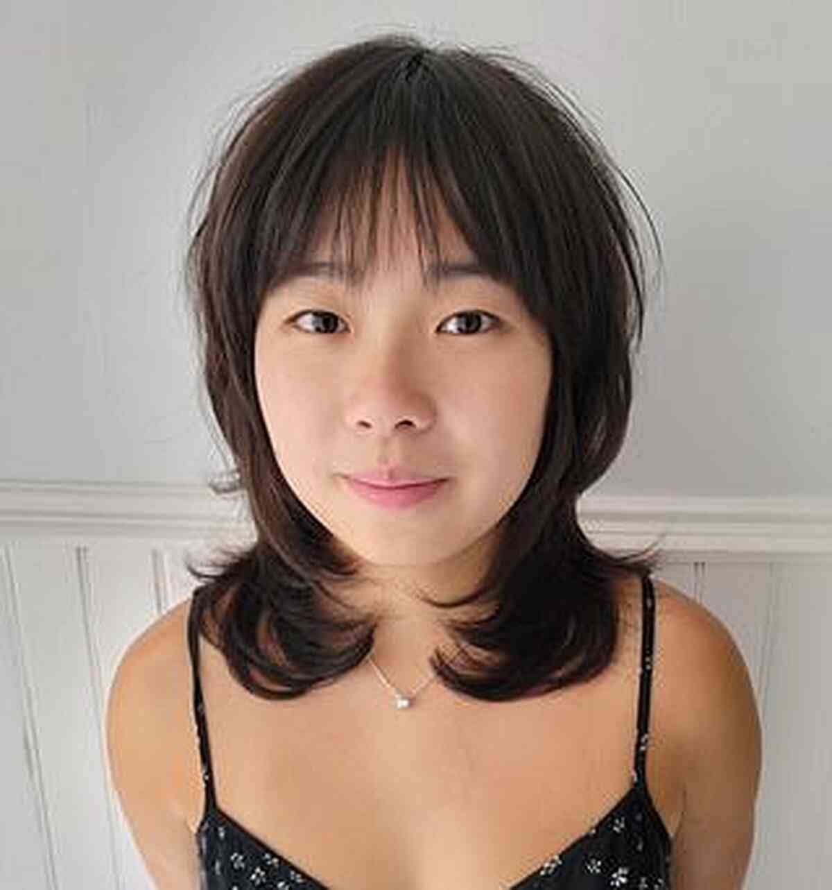 Collarbone Octopus With Full Bangs Collarbone Octopus With Full Bangs — Octopus Haircut