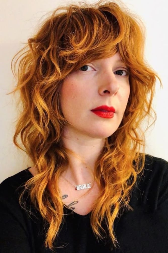 Mid-Back Octopus With No Bangs And Balayage Mid-Back Octopus With No Bangs And Balayage — Octopus Haircut