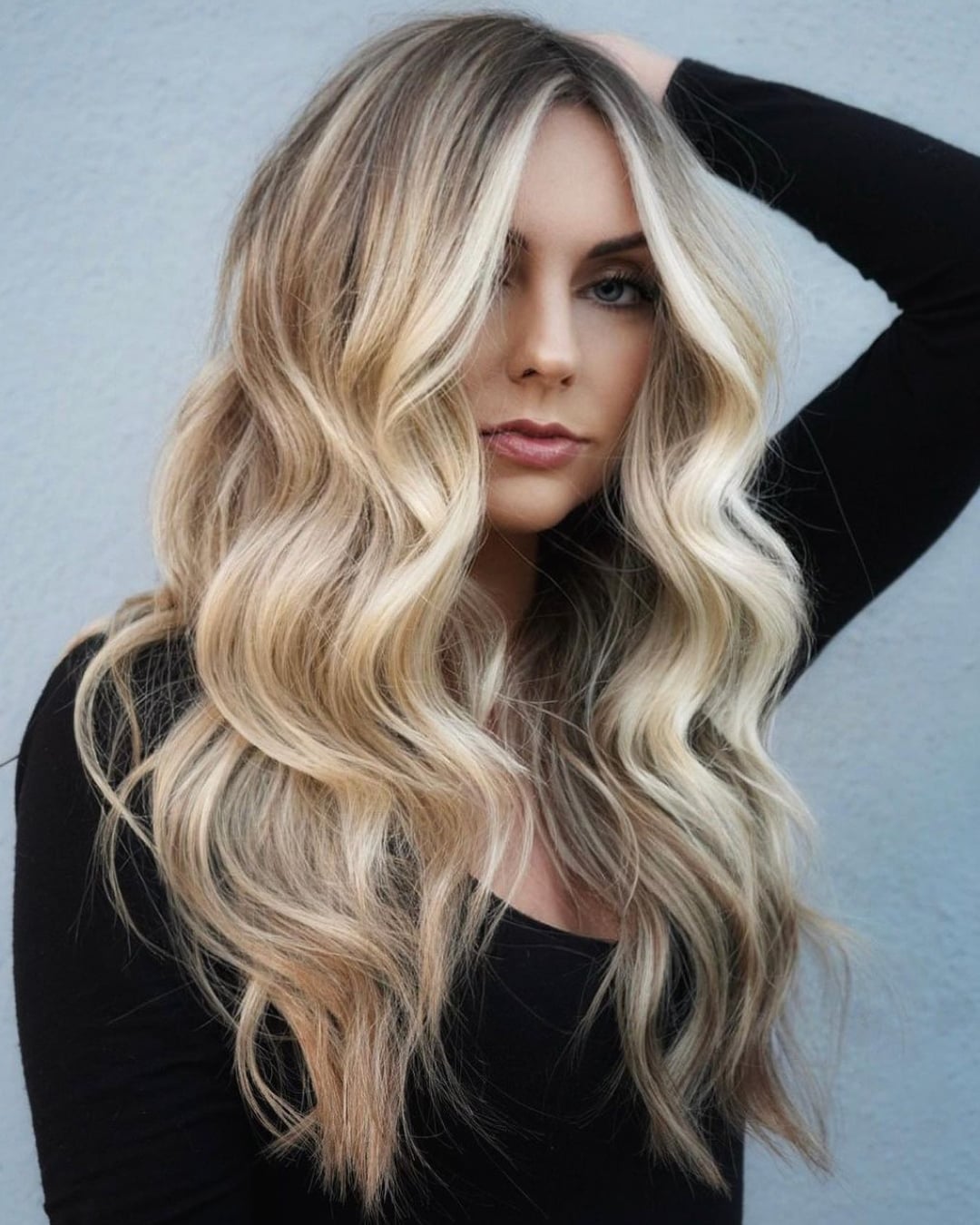 Mid-Back Ash Blonde With Root Shadow — Old Money Blonde