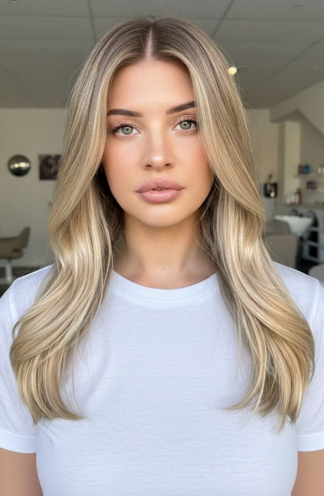 Collarbone Ash Blonde With Subtle Blended Highlights — Old Money Blonde