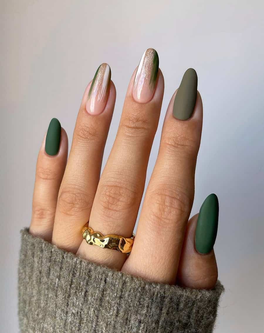25 Chic Olive Green Nails For Your Next Mani