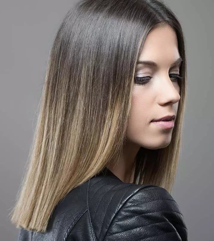 Chin Length Blunt Bob Dark Brown to Blonde Ombre — Ombre Hair