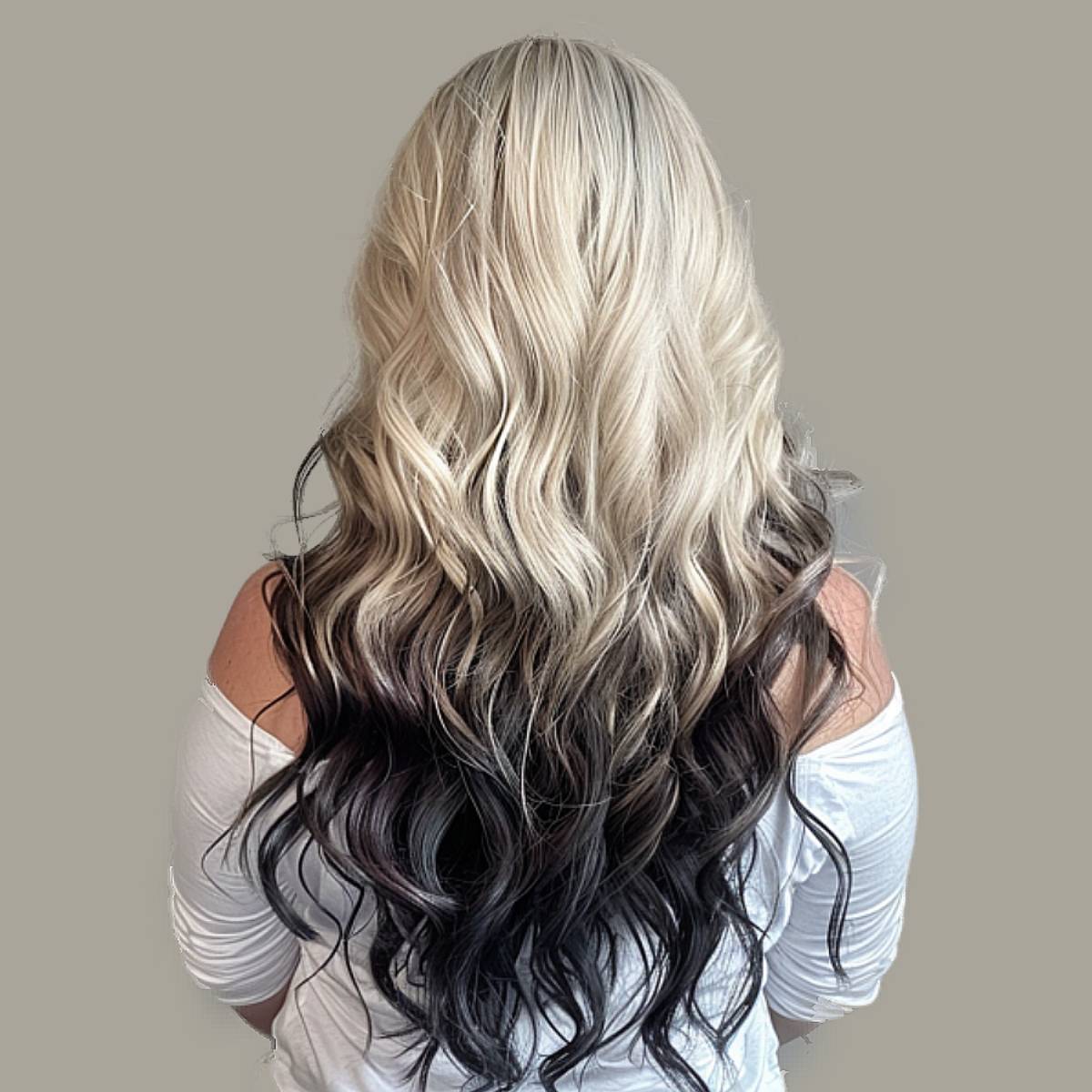 Mid-Back Blonde to Dark Brown Reverse Ombre, Long Layers — Ombre Hair