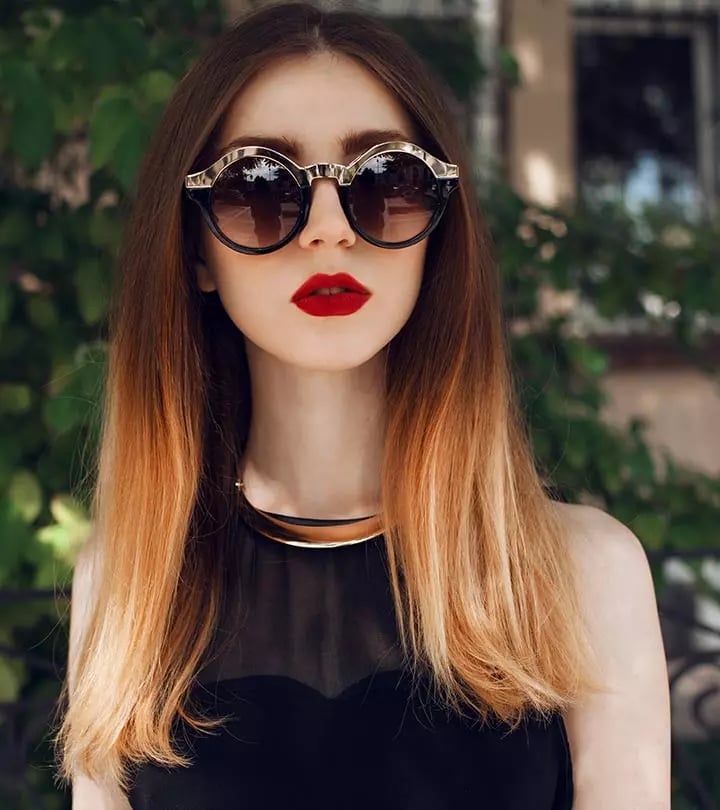Mid-Back Dark Brown to Warm Golden Blonde Straight, Middle — Ombre Hair