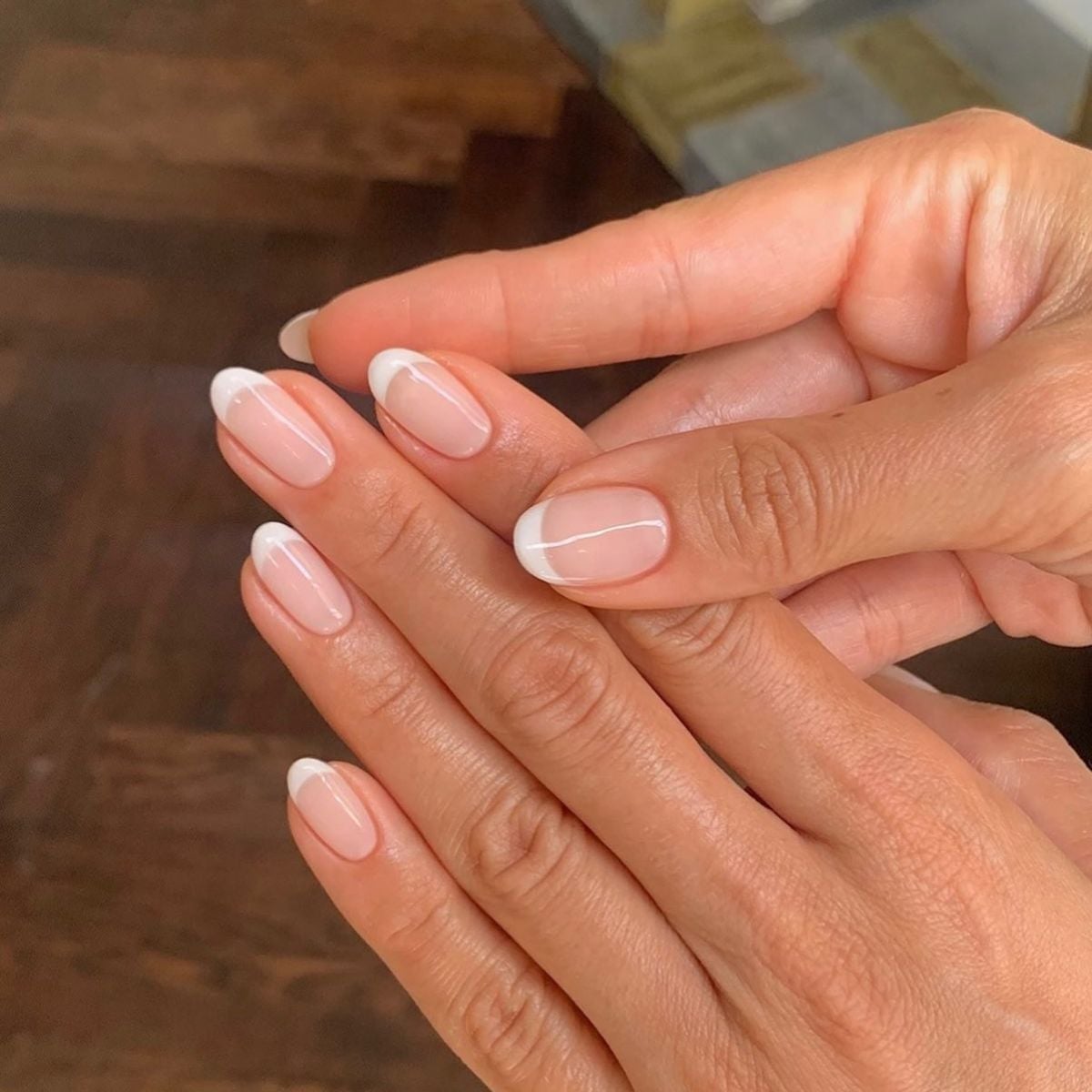 Oval Classic French Manicure Nails — Oval Nails
