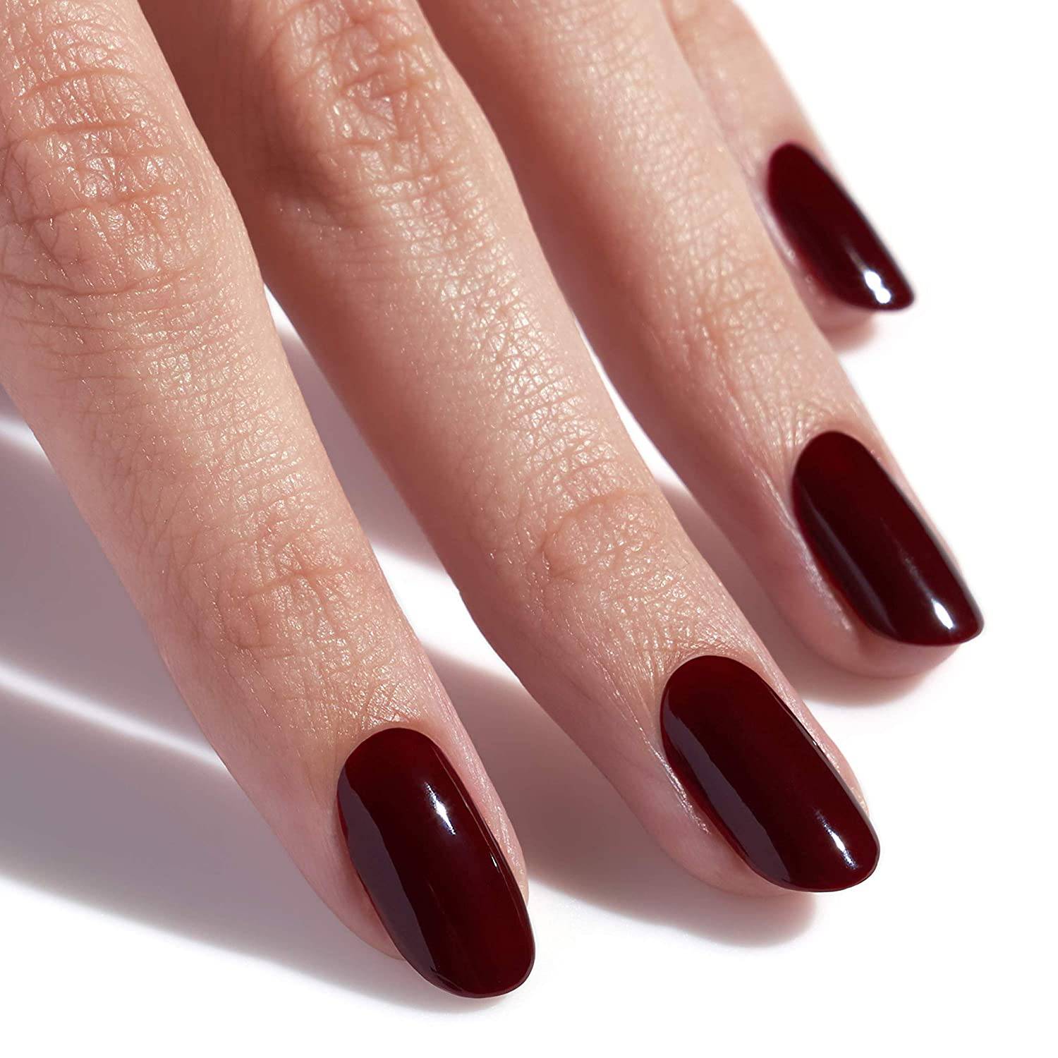 Flawless High Gloss Medium Oval Oxblood — Oxblood Nails