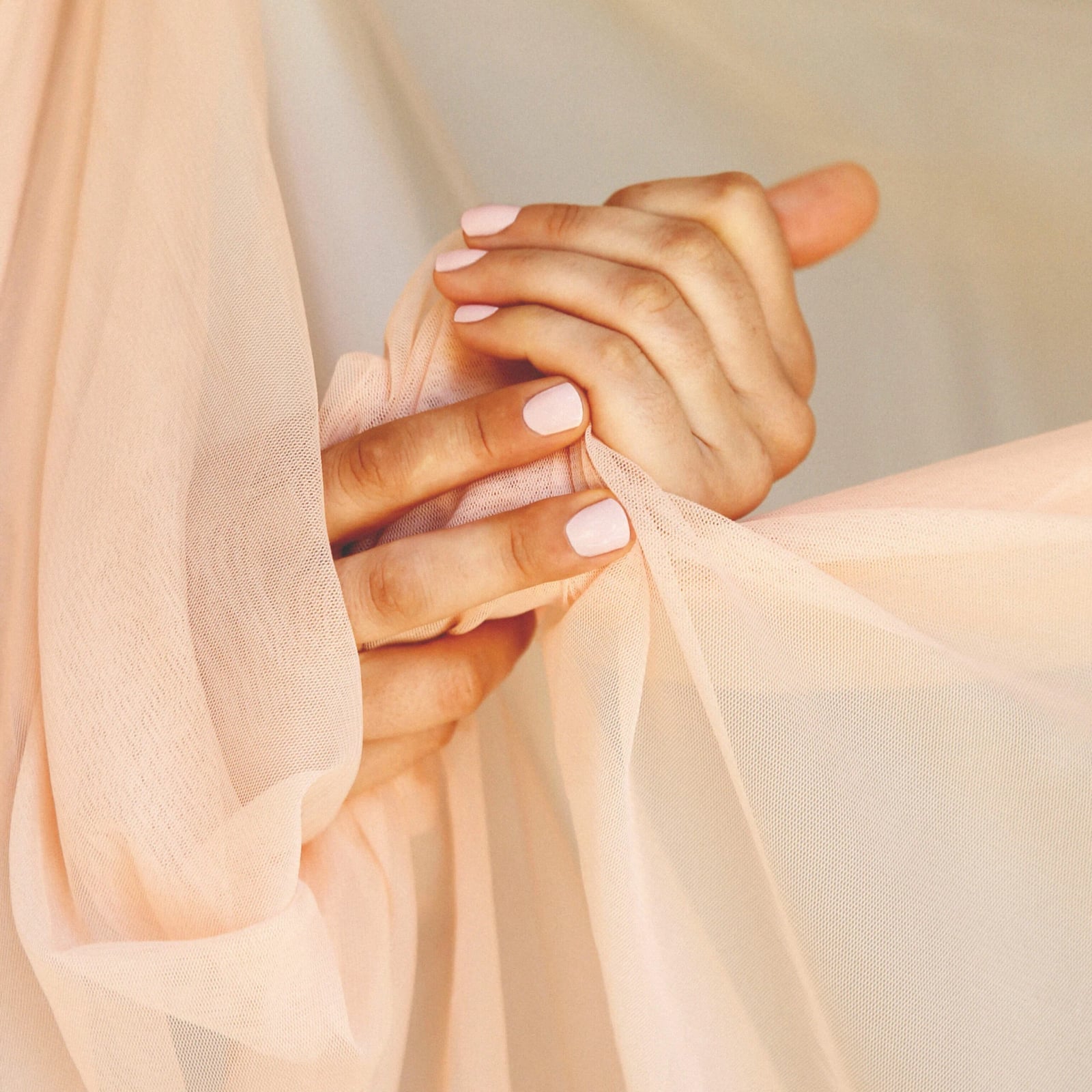Short Round Pale Pink Glossy Nails — Photoshoot Nails