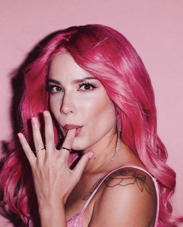 Mid-Back Long Layers Intense Pink Loose Waves, Wavy Mid-Back Long Layers Intense Pink Loose Waves, Wavy — Pink Hair