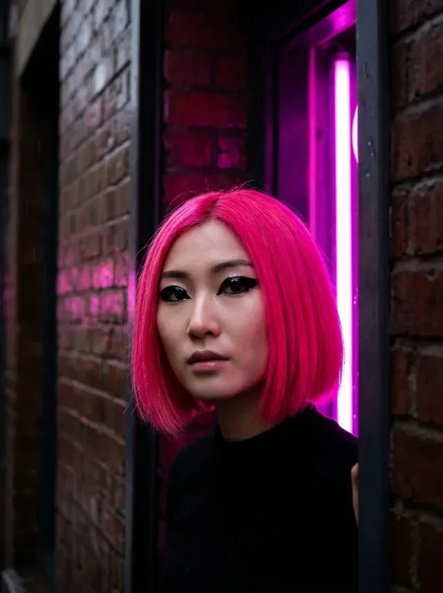 Chin Length Blunt Bob Bright Pink Chin Length Blunt Bob Bright Pink — Pink Hair