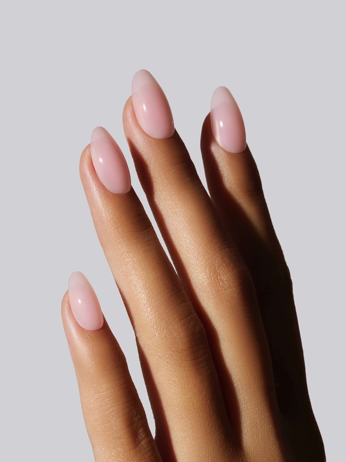 Sheer Milky Pale Pink Short Round Nails — Pink Nails