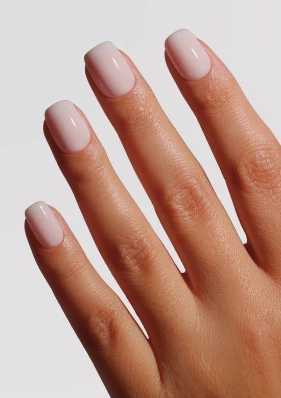 Sheer Milky Pale Pink Short Soft Square Nails — Pink Nails