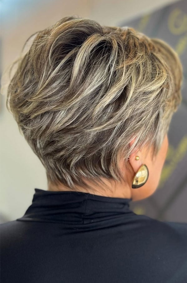 Ash Blonde Pixie Bob With Feathered Texture Ash Blonde Pixie Bob With Feathered Texture