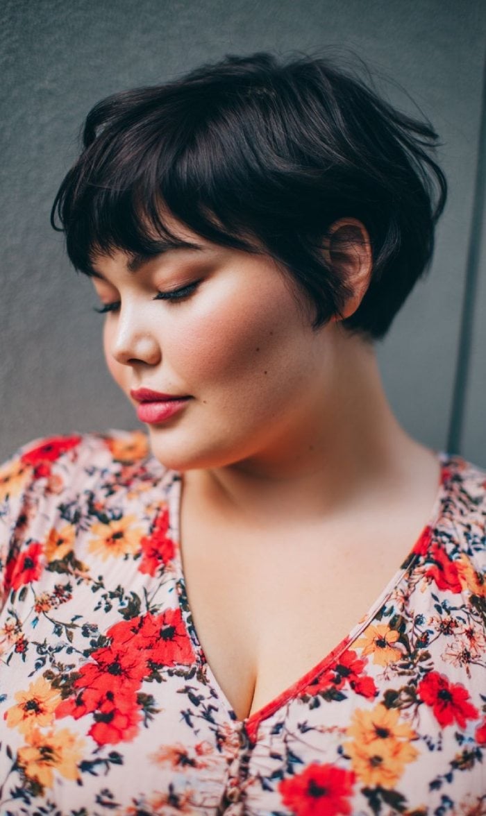 Dark Brown Pixie Bob With Air Dried Texture, Close-Up Take Dark Brown Pixie Bob With Air Dried Texture, Close-Up Take