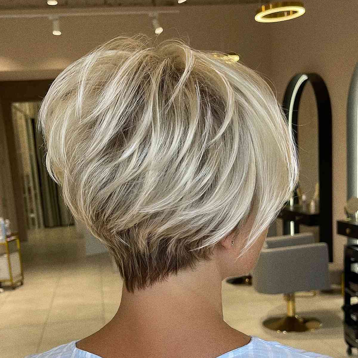 Platinum Blonde Pixie Bob With Dark Roots Platinum Blonde Pixie Bob With Dark Roots