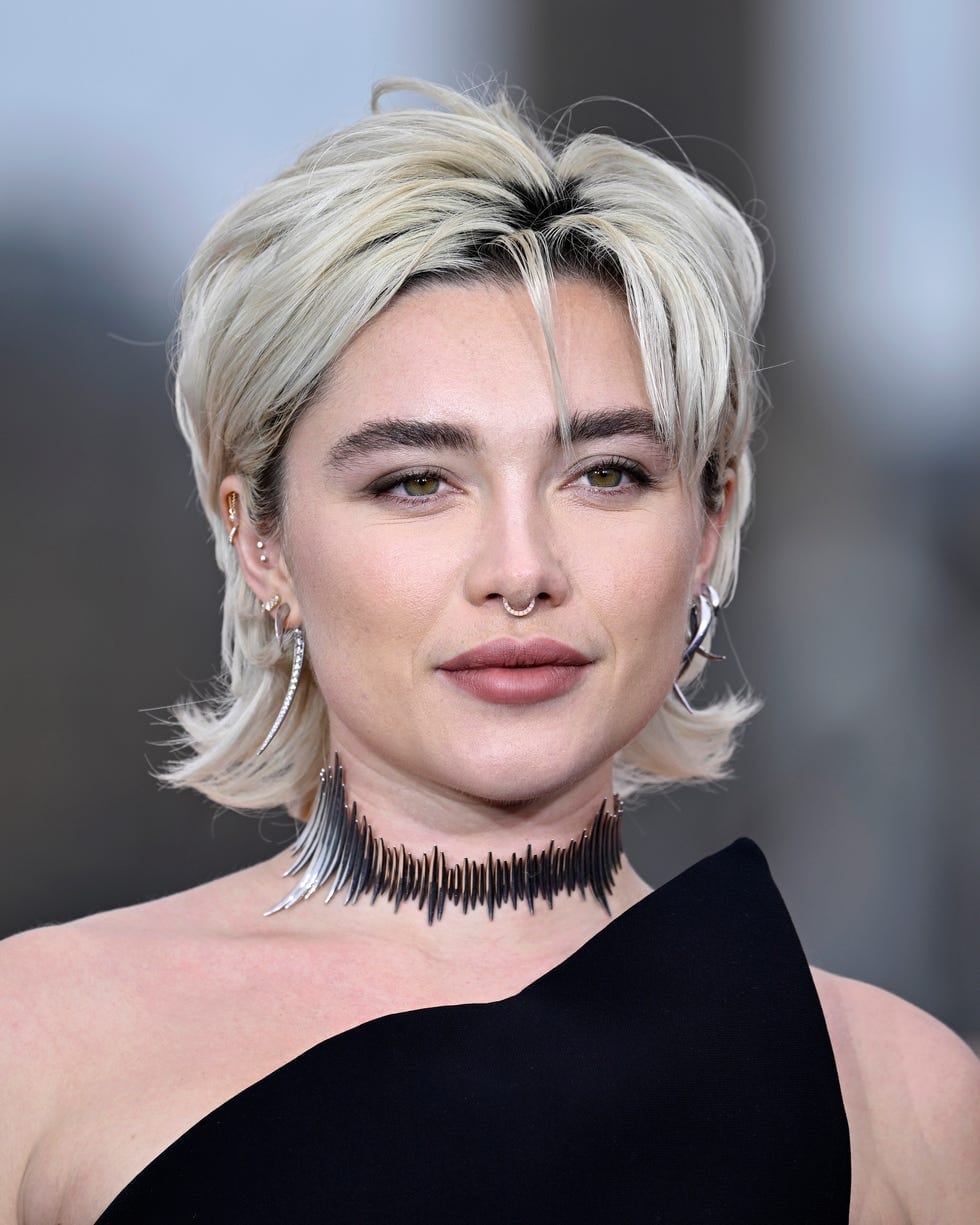 Platinum Blonde Pixie Bob With Short Bangs Platinum Blonde Pixie Bob With Short Bangs