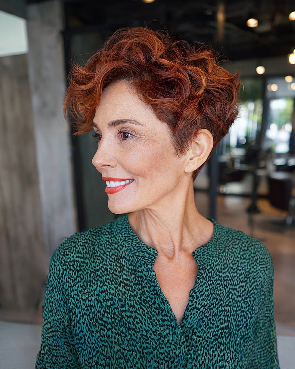 Copper Red Pixie With Short Textured Bangs — Pixie Crop