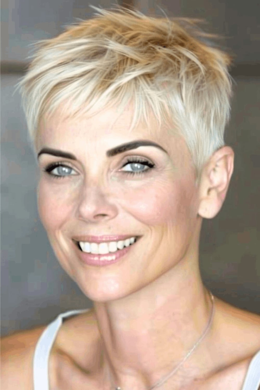 Platinum Blonde Textured Pixie — Pixie for Fine Hair