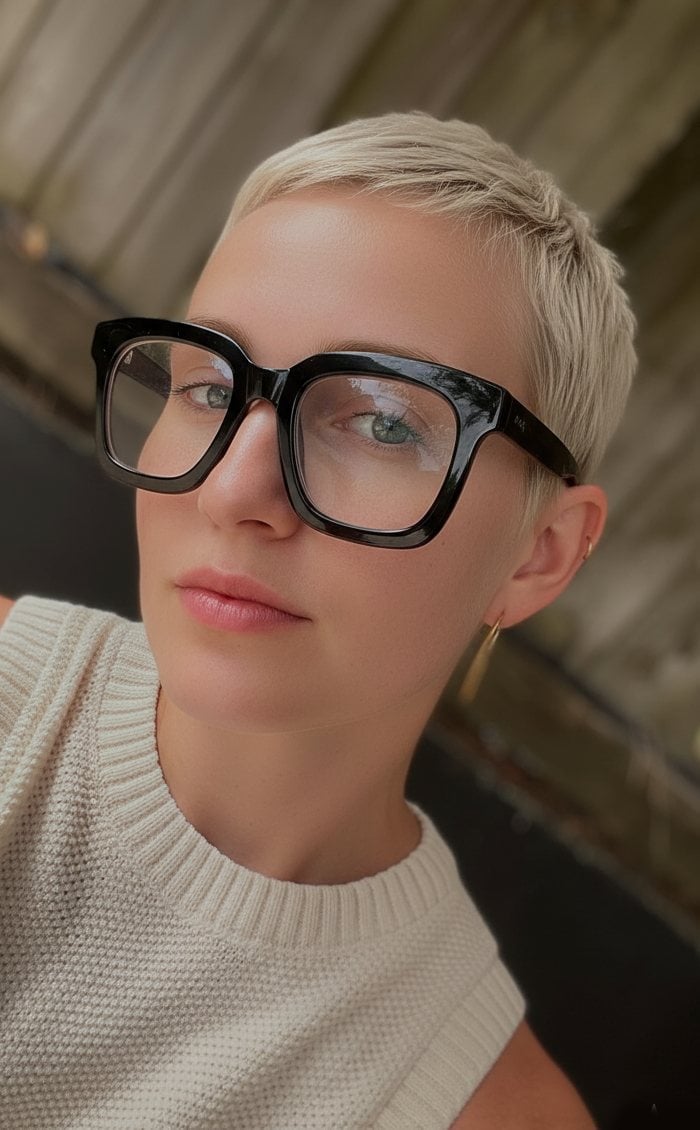 Ultra-Short Platinum Blonde Pixie — Pixie for Fine Hair