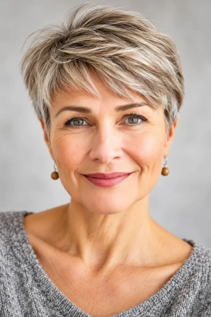 Ash Blonde Pixie With Textured Fringe — Pixie for Fine Hair