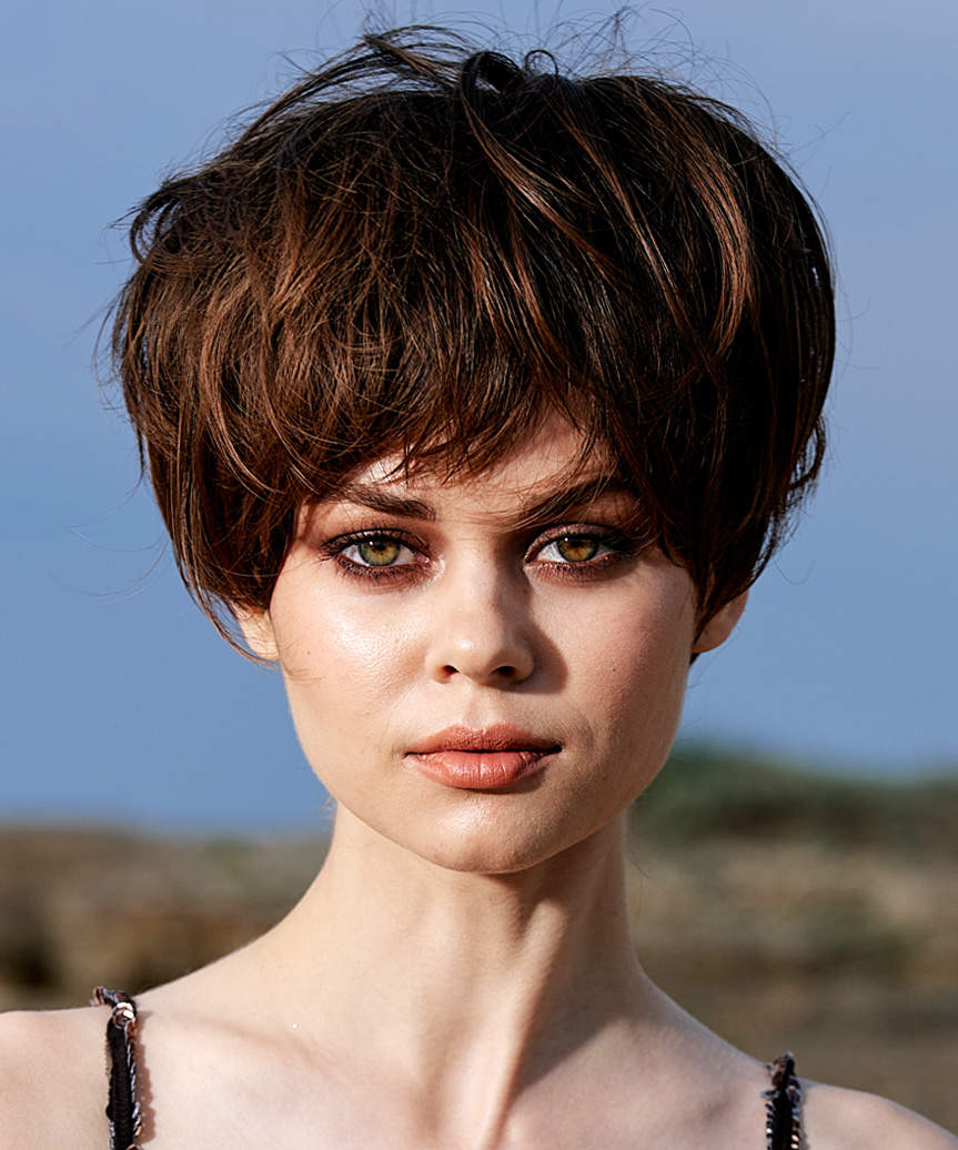 Voluminous Medium Brown Pixie — Pixie Haircuts