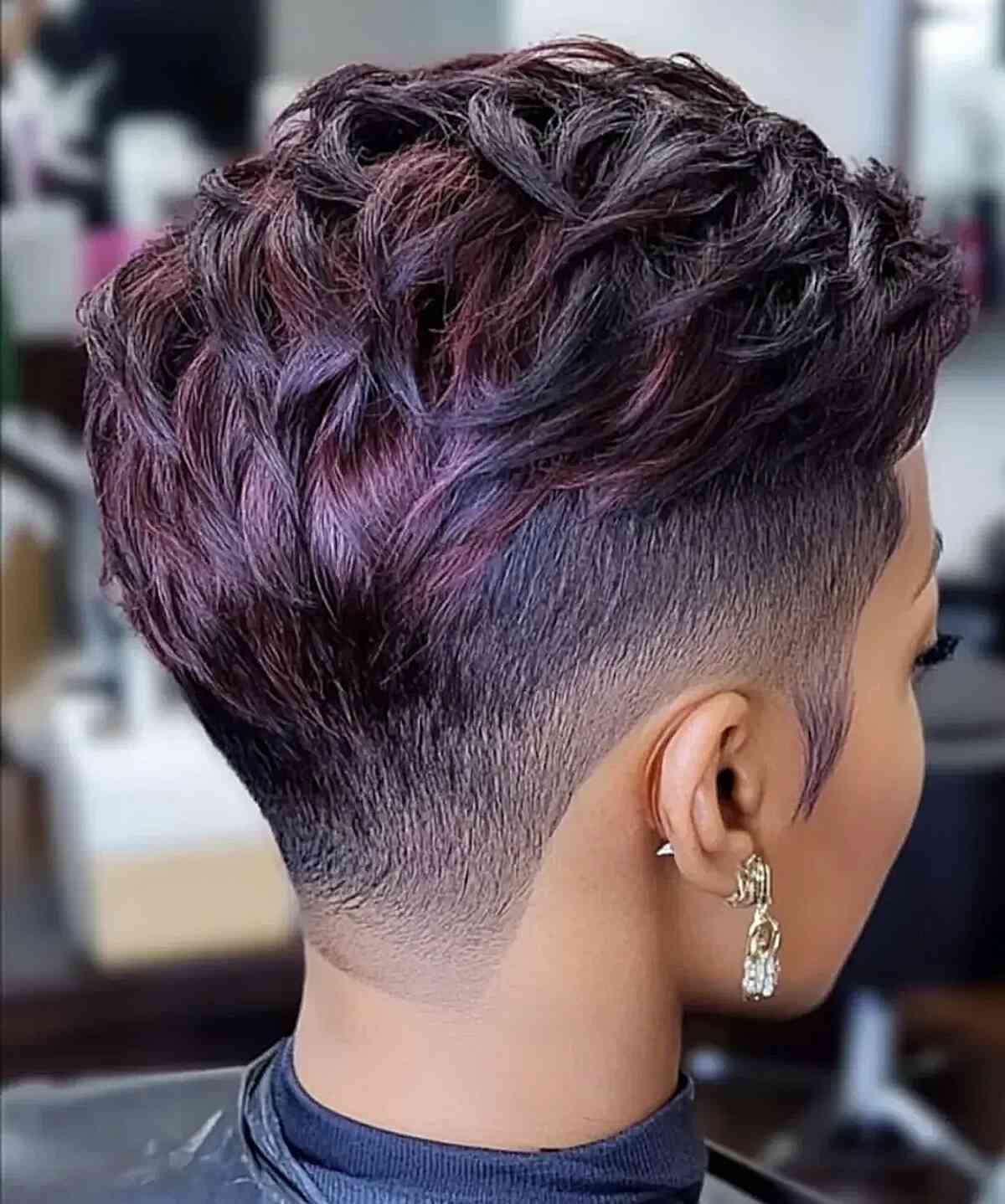 Black Pixie With Purple Highlights — Pixie Haircuts