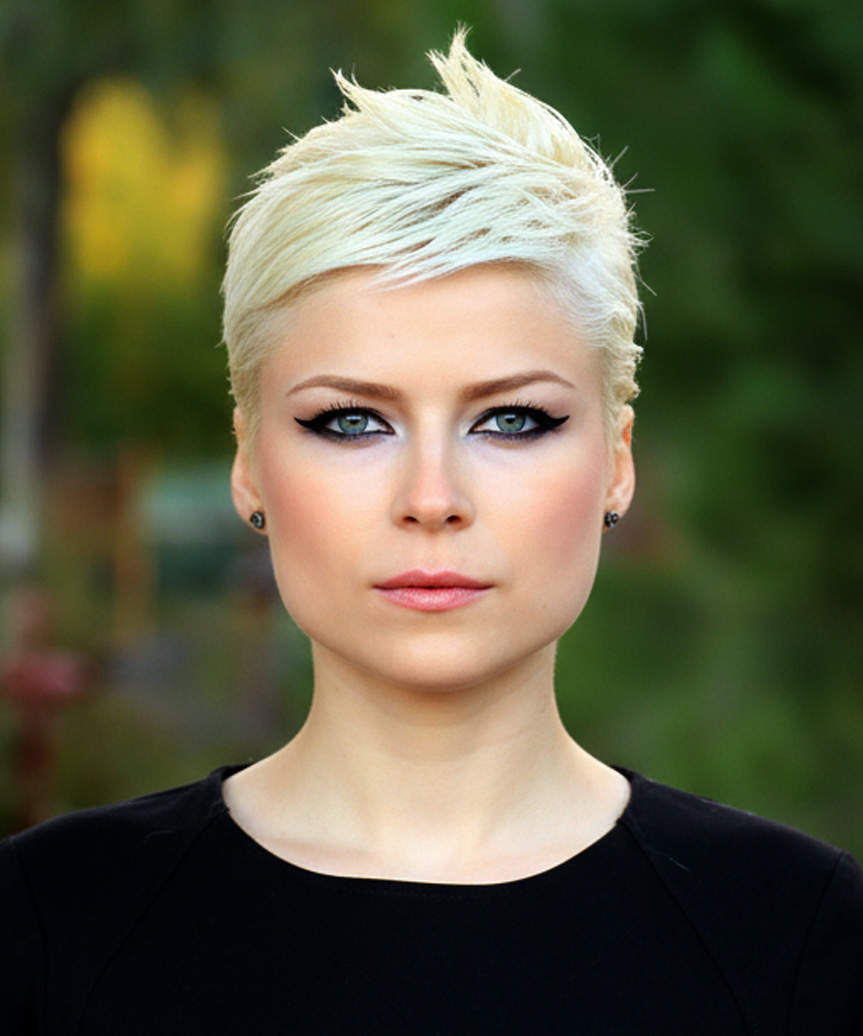 Spiky Platinum Blonde Pixie — Pixie Haircuts