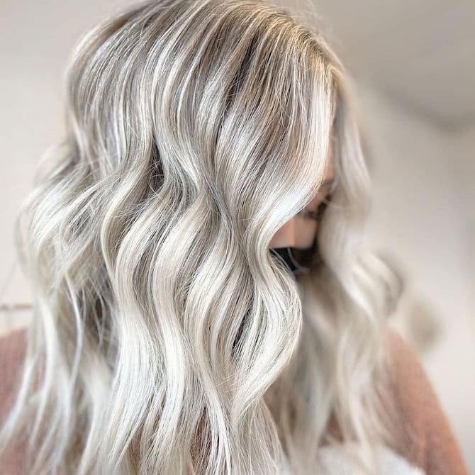 Mid-Back Cool Platinum With Highlights — Platinum Blonde