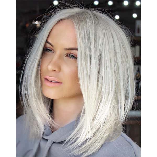 Sleek Layered Bob Platinum Blonde
