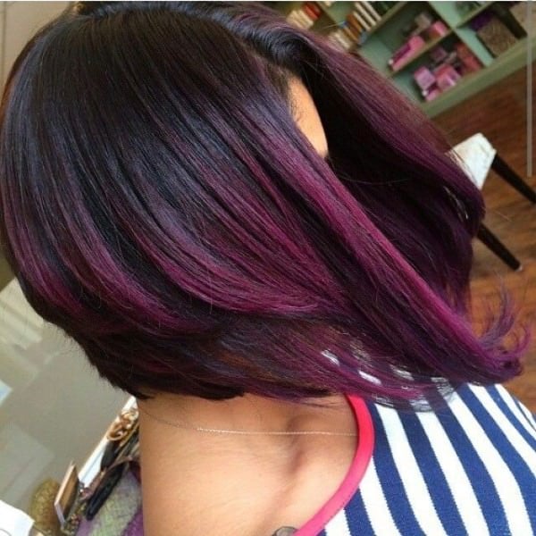 Long Plum Hair With Loose Waves