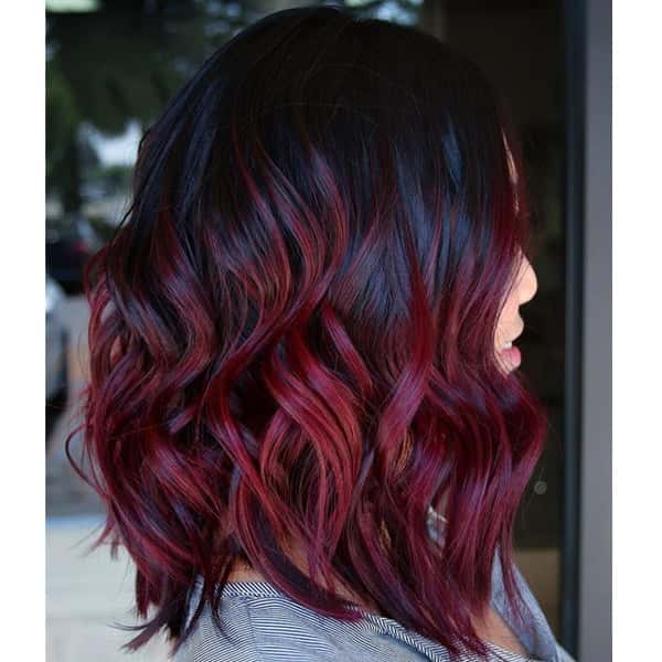 Shoulder Length Bob With Plum Balayage — Plum Hair