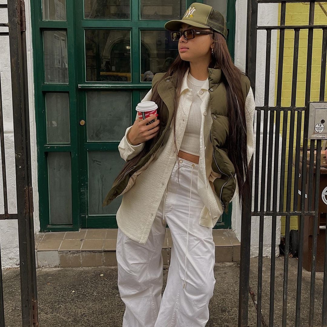 Casual Olive Green Puffer Vest and Cargo Pants — Puffer Vest Outfits