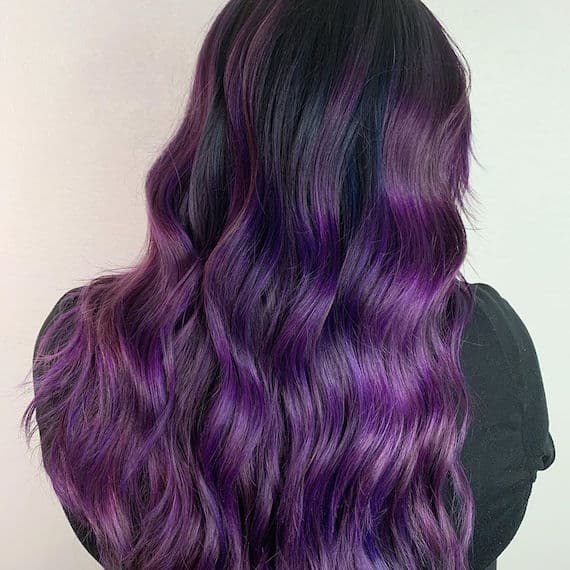 Dark Purple Balayage With Layers Dark Purple Balayage With Layers — Purple Hair