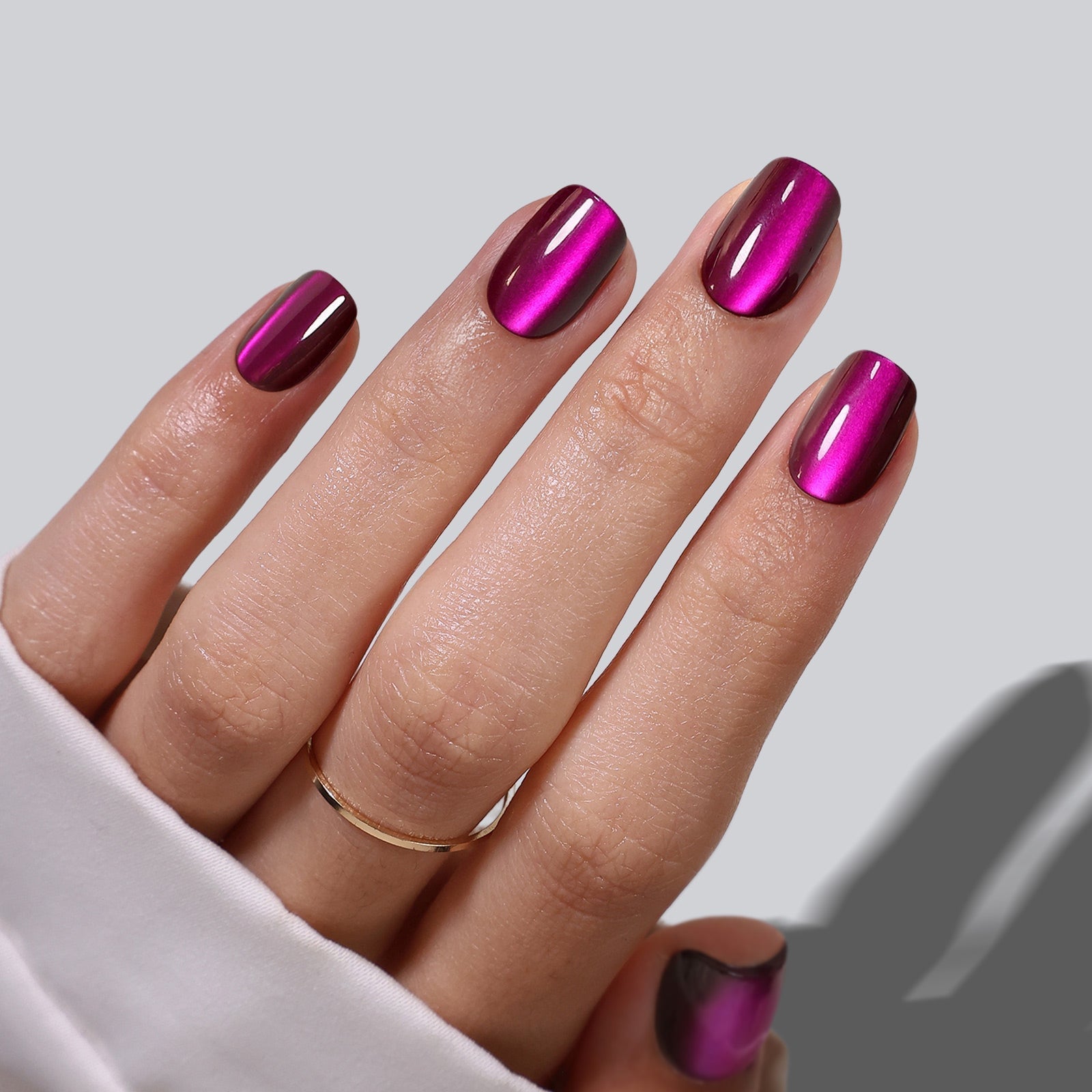 Cat Eye Purple Short Square Press on Nails – SHANGMENG nails