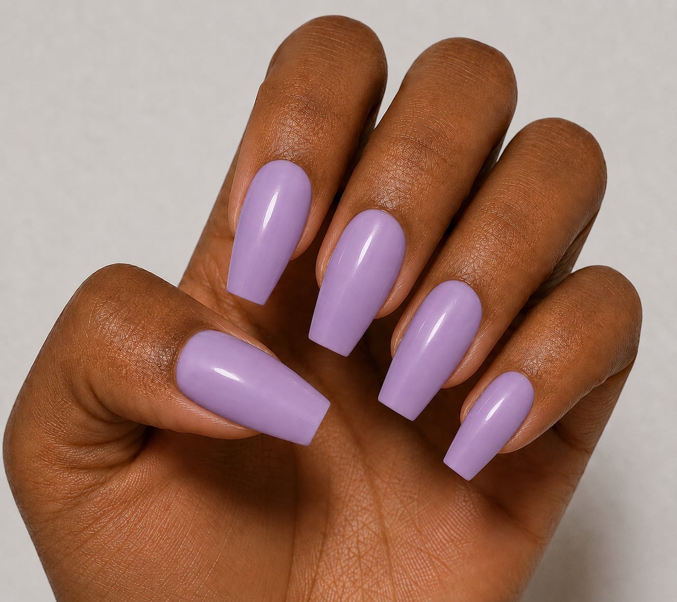 Long Coffin Light Purple Glossy — Purple Nails