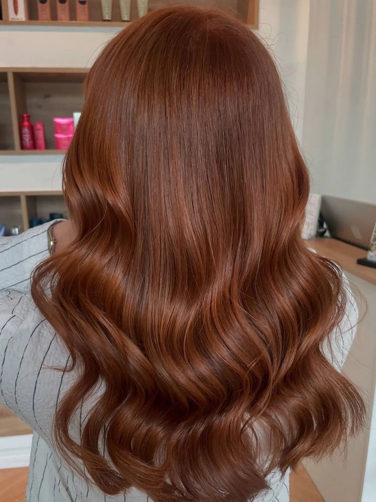 Collarbone Auburn With Copper Blowout Collarbone Auburn With Copper Blowout — Red Hair