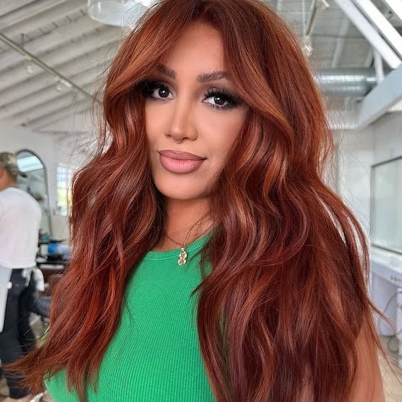 Mid-Back Vibrant Cherry Red Waves, Close-Up Take Mid-Back Vibrant Cherry Red Waves, Close-Up Take — Red Hair