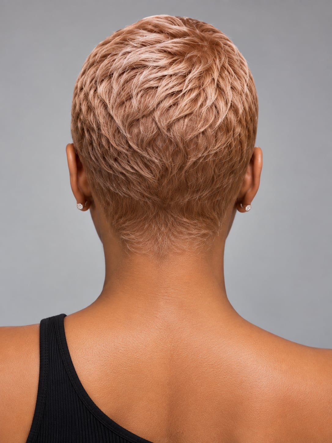 Textured Rose Gold Pixie Cut — Rose Gold Hair