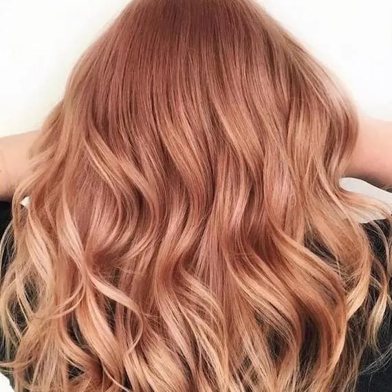 Dimensional Rose Gold Mid-Back With Layers — Rose Gold Hair