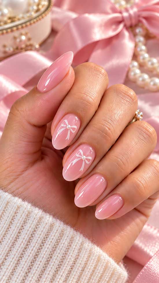 Sheer Pale Pink Strawberry Glossy Short Round Nails Sheer Pale Pink Strawberry Glossy Short Round Nails