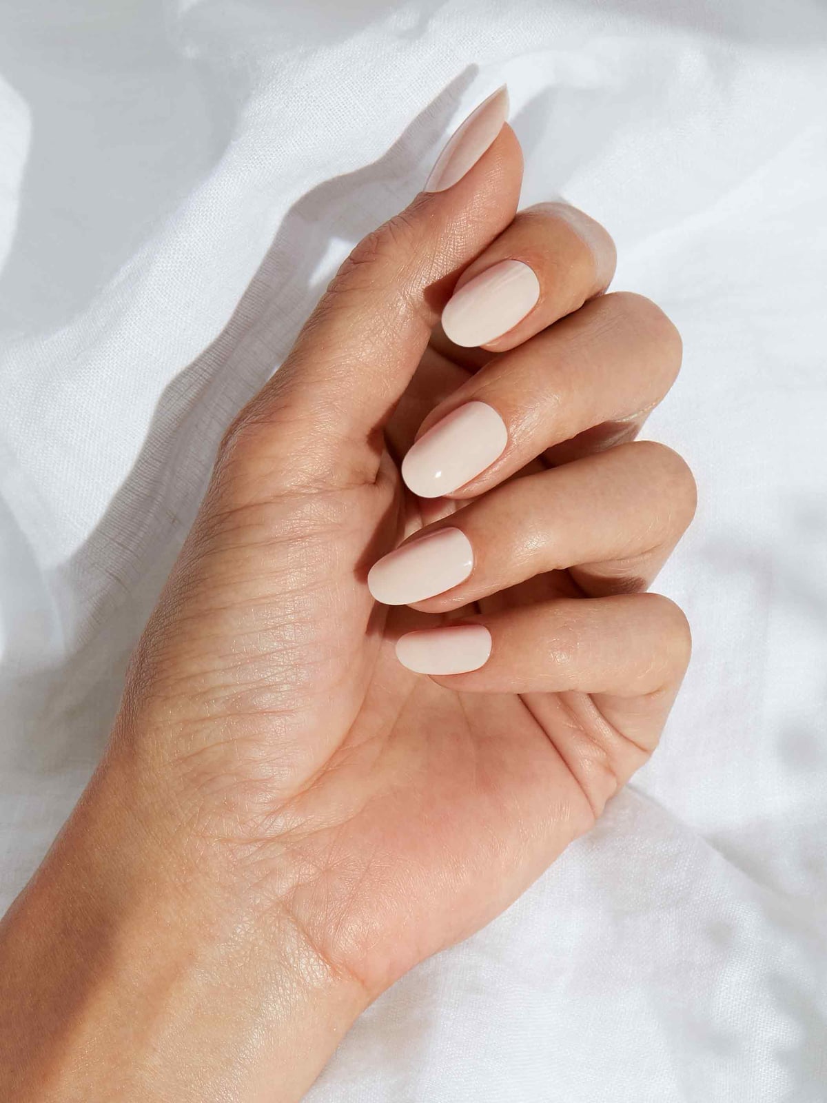 Uniform Light Beige Glossy Round Nails Uniform Light Beige Glossy Round Nails