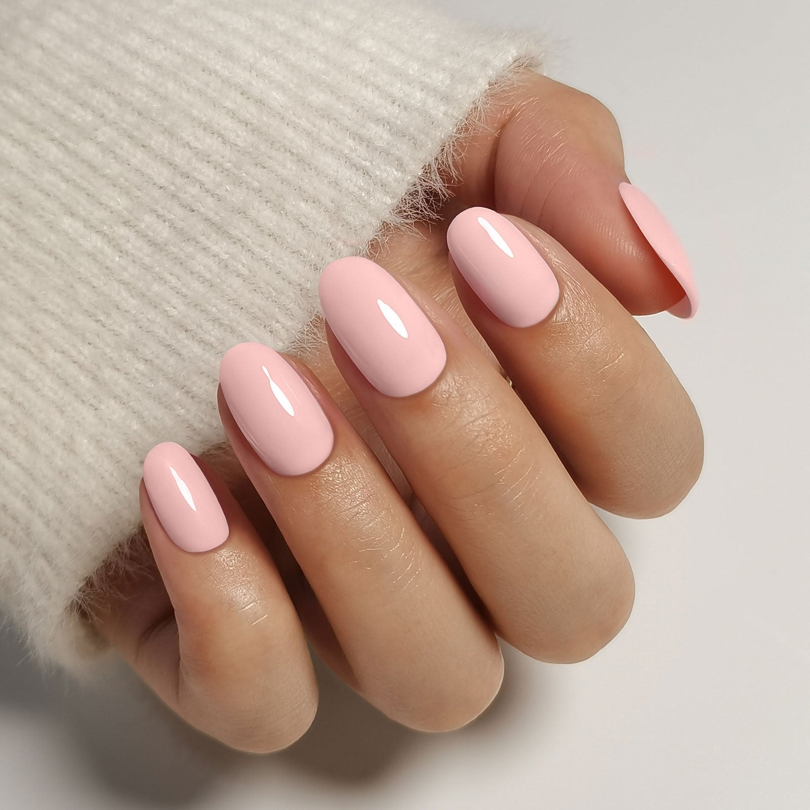 Pastel Pink Glossy Medium Round Nails Pastel Pink Glossy Medium Round Nails