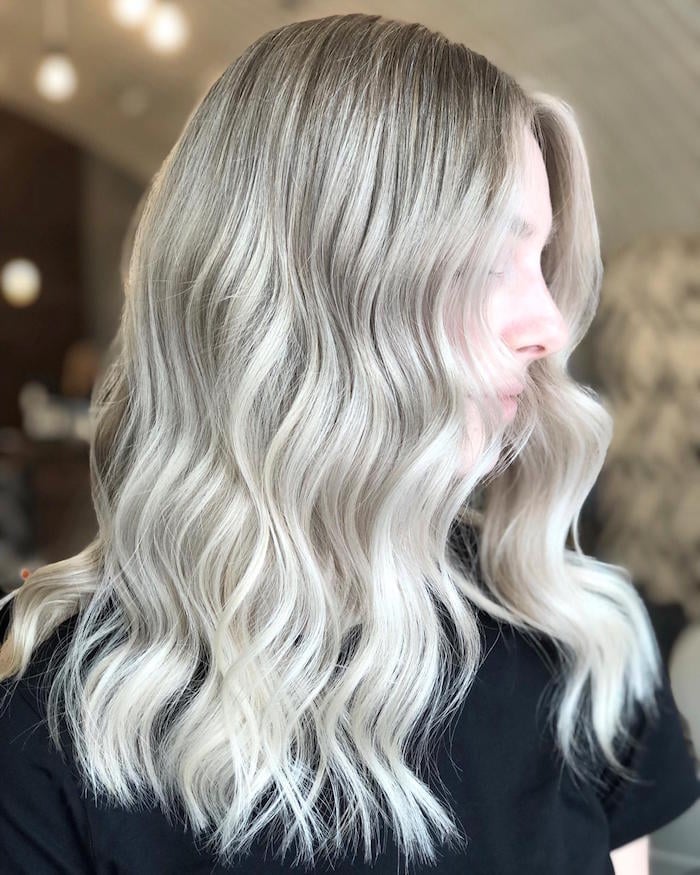 Scandi Blonde Lob With Ash Tone Scandi Blonde Lob With Ash Tone