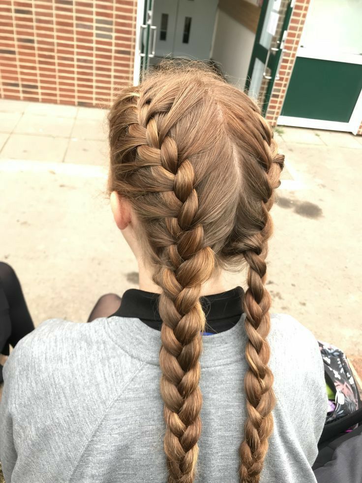Dutch Braid Back School Hairstyles 2027 with Half Up Knots