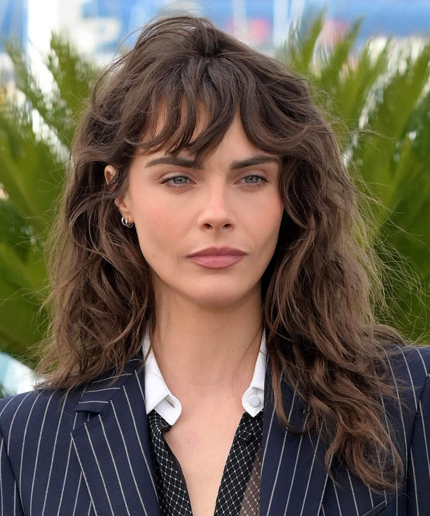 Mid-Back Dark Brown Shag With Curtain Bangs — Shag Haircut